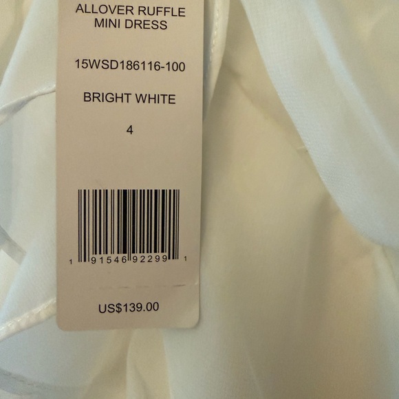 Bebe ALLOVER RUFFLE MINI DRESS bright white - Picture 6 of 7